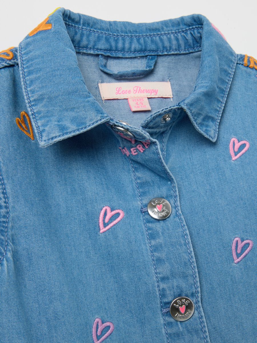 Girl's Dress in Pure Cotton Denim Regular Fit_3