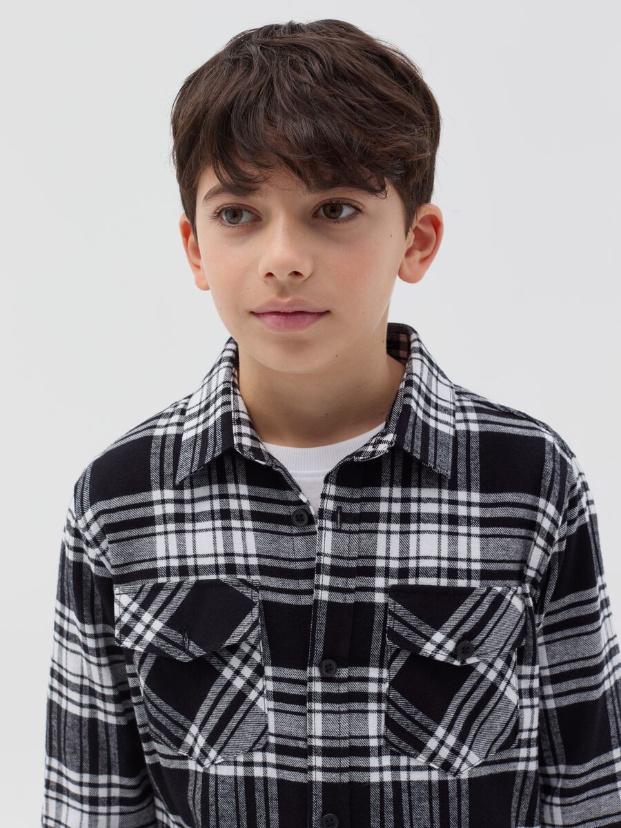 Flannel shirt with check pattern_1