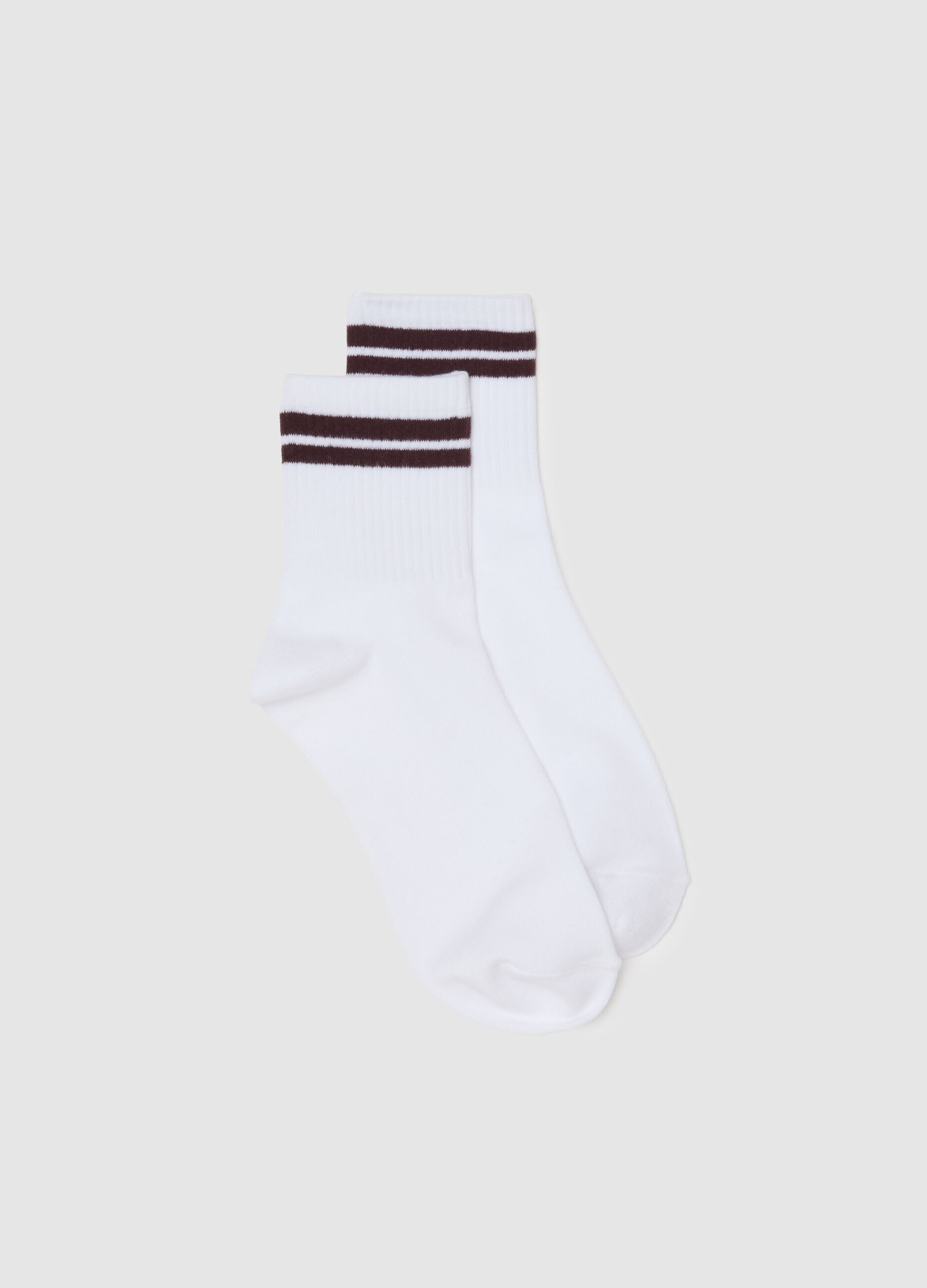 White striped socks in stretch fabric