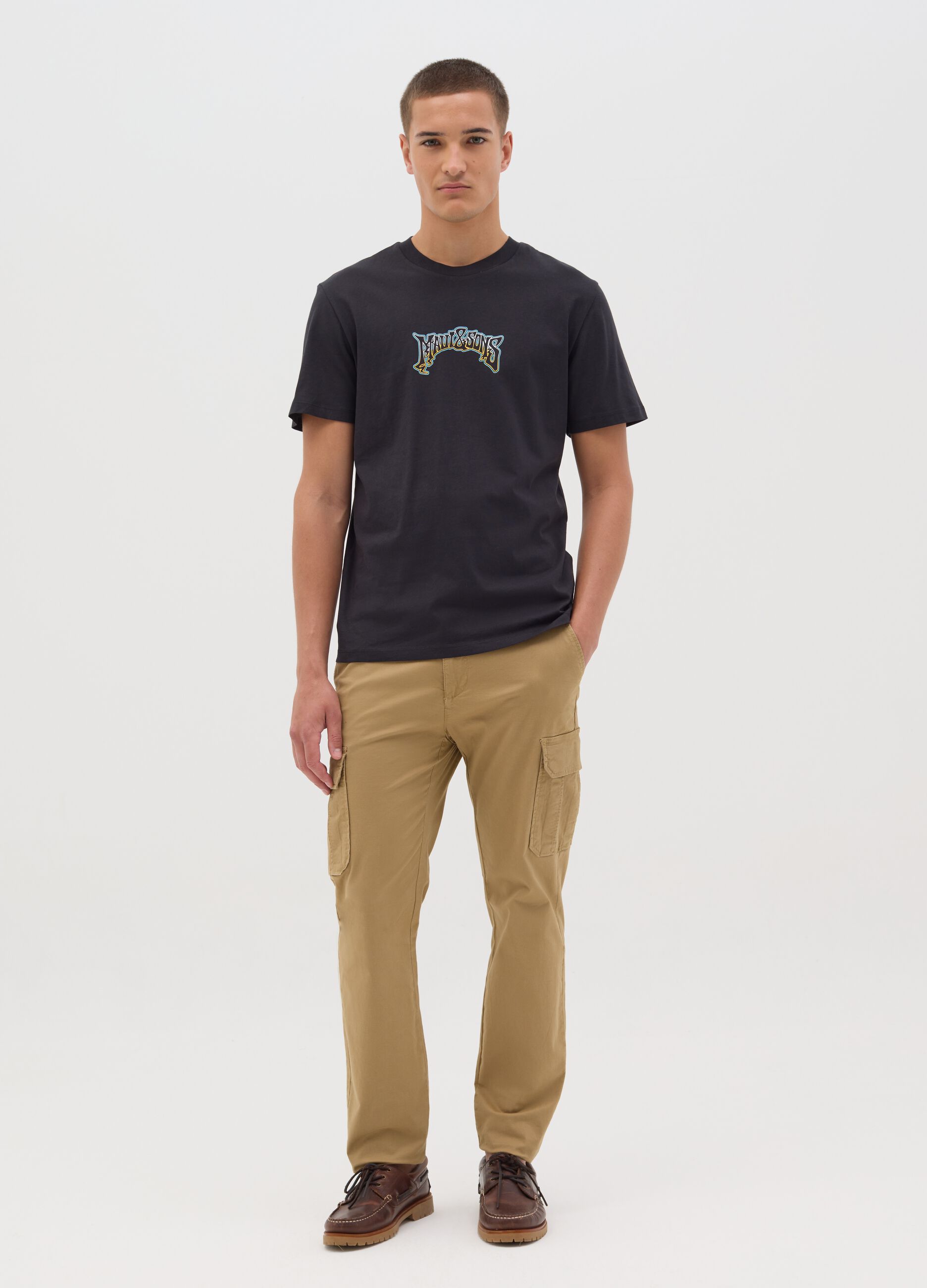 Black T-shirt in pure cotton Maui & Sons licensed