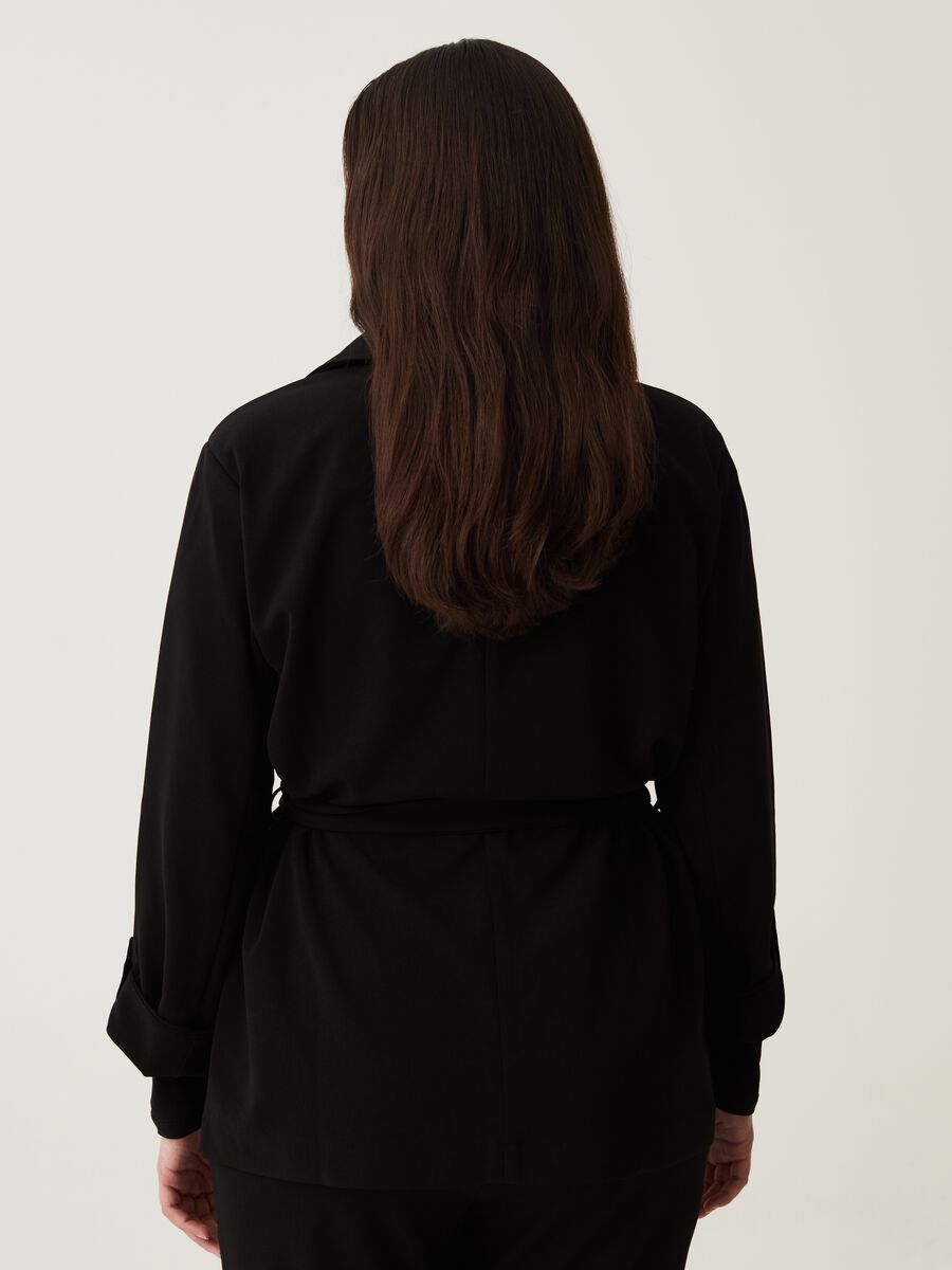 Blazer fluido in crêpe con cintura Curvy_2