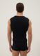 Black regular fit pure cotton tank top with wide shoulder strap_2