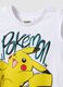 Child's white pure cotton tank top oversized fit with Pikachu_2