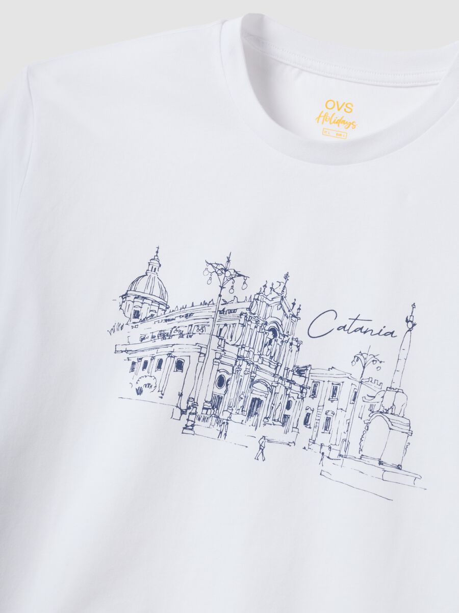 White pure cotton regular-fit printed T-shirt_5