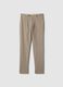 Beige Checked Slim Fit Trousers_4