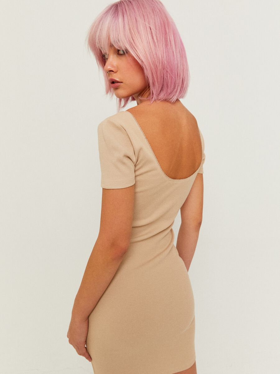 Short solid colour stretch dress_2