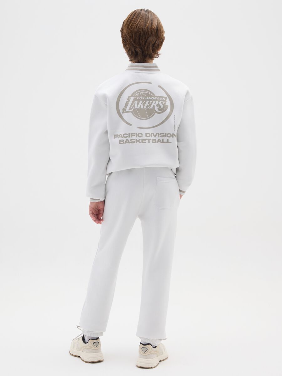 Kids' grey regular fit cotton blend trousers Los Angeles Lakers_1