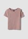 Short-sleeved pink stretch cotton t-shirt_0