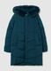 Long Blue Hooded Down Jacket_4