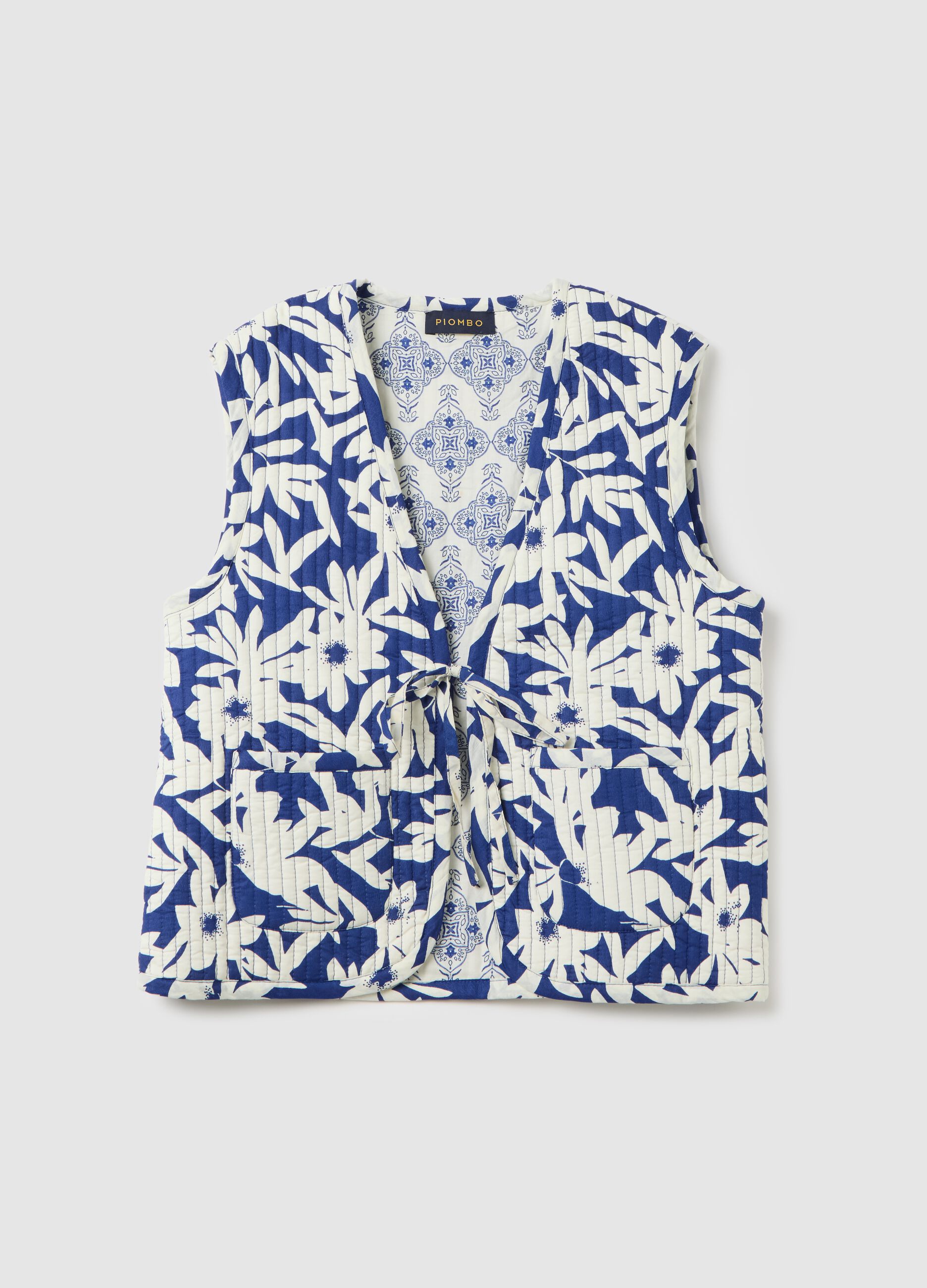 Gilet da donna in puro cotone multicolor 