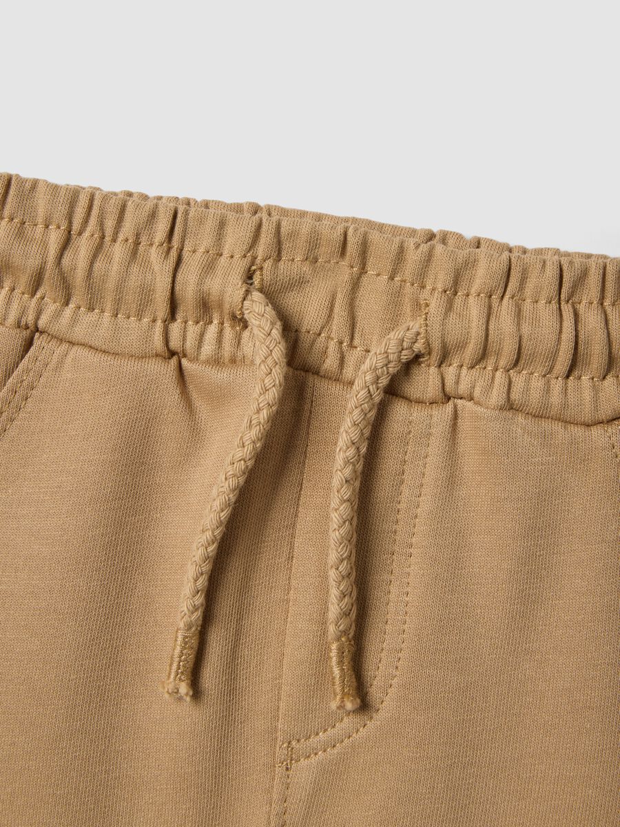 Beige pure cotton shorts_3