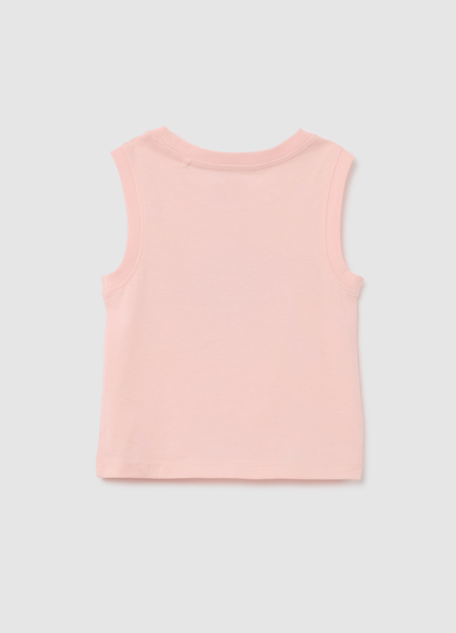 Girl's pink pure cotton T-shirt regular fit with cat print