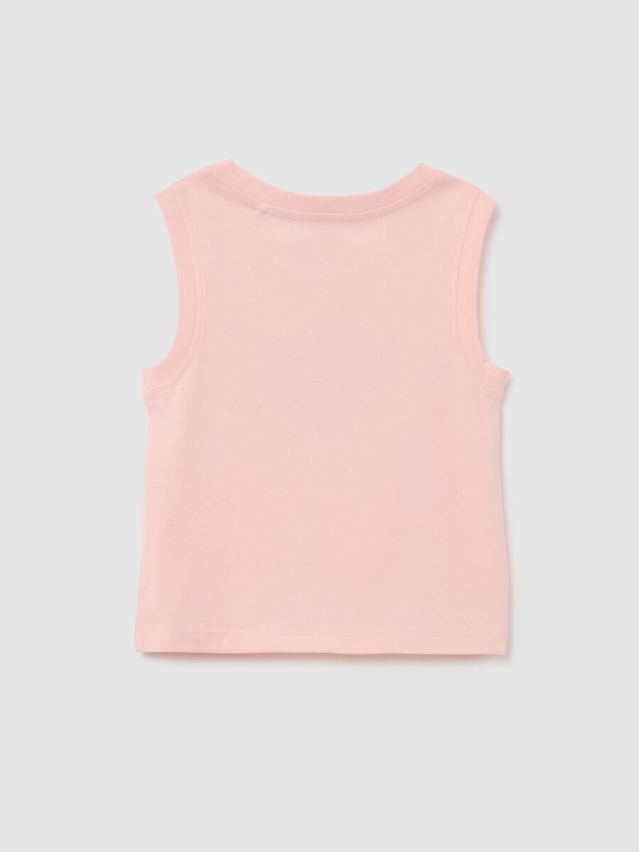 Girl's pink pure cotton T-shirt regular fit with cat print_1