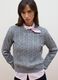 Grey crew-neck cable-knit wool-blend jumper, regular fit_2