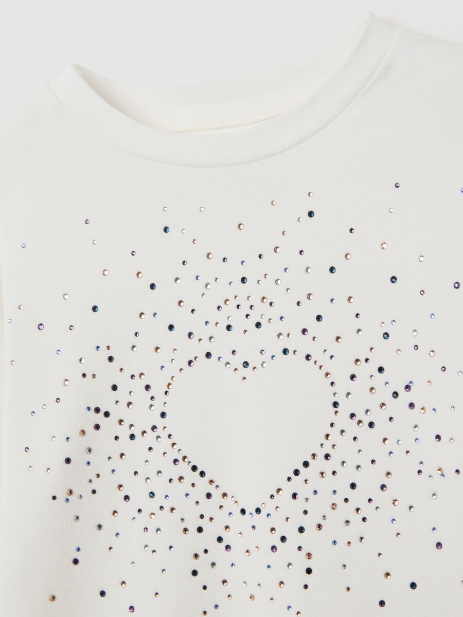 Girl's white cotton top with rhinestones_2