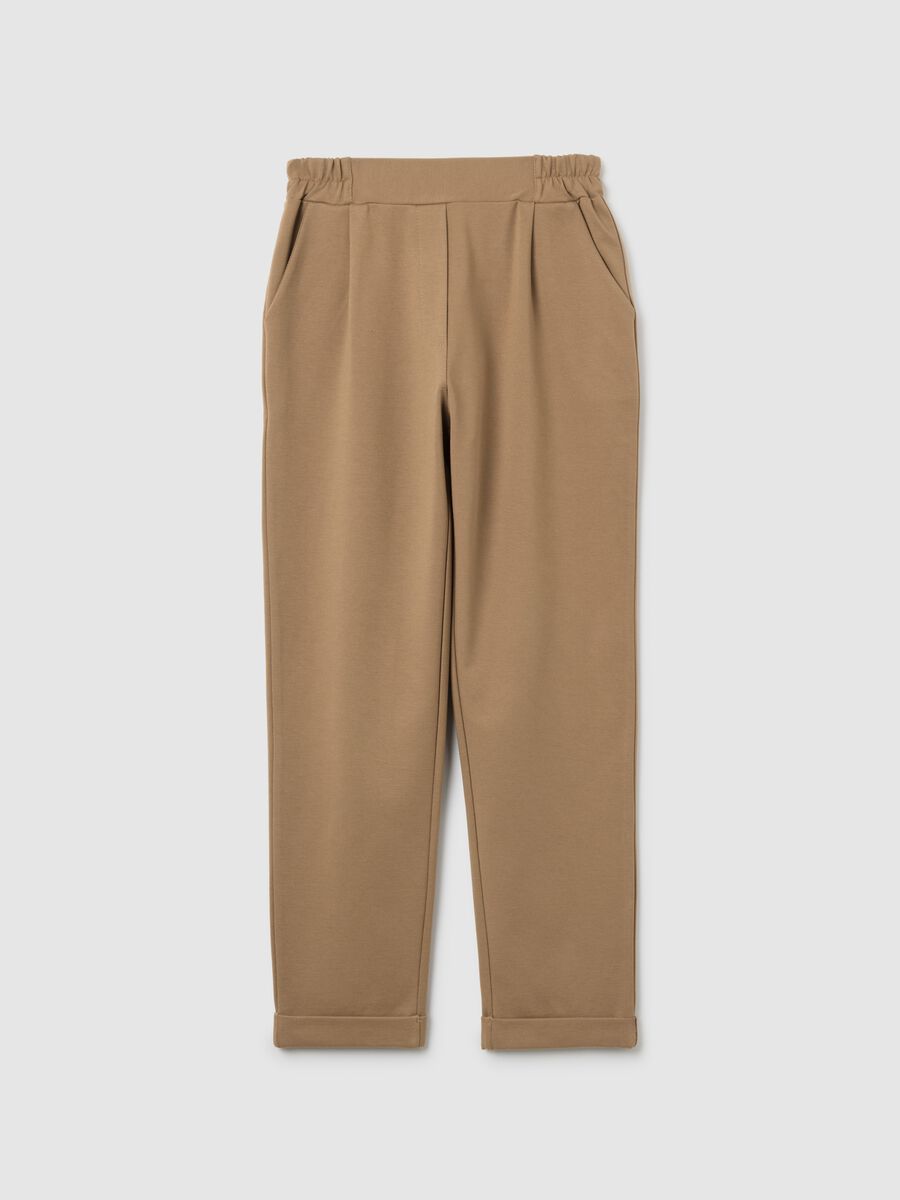 Beige regular fit trousers_4