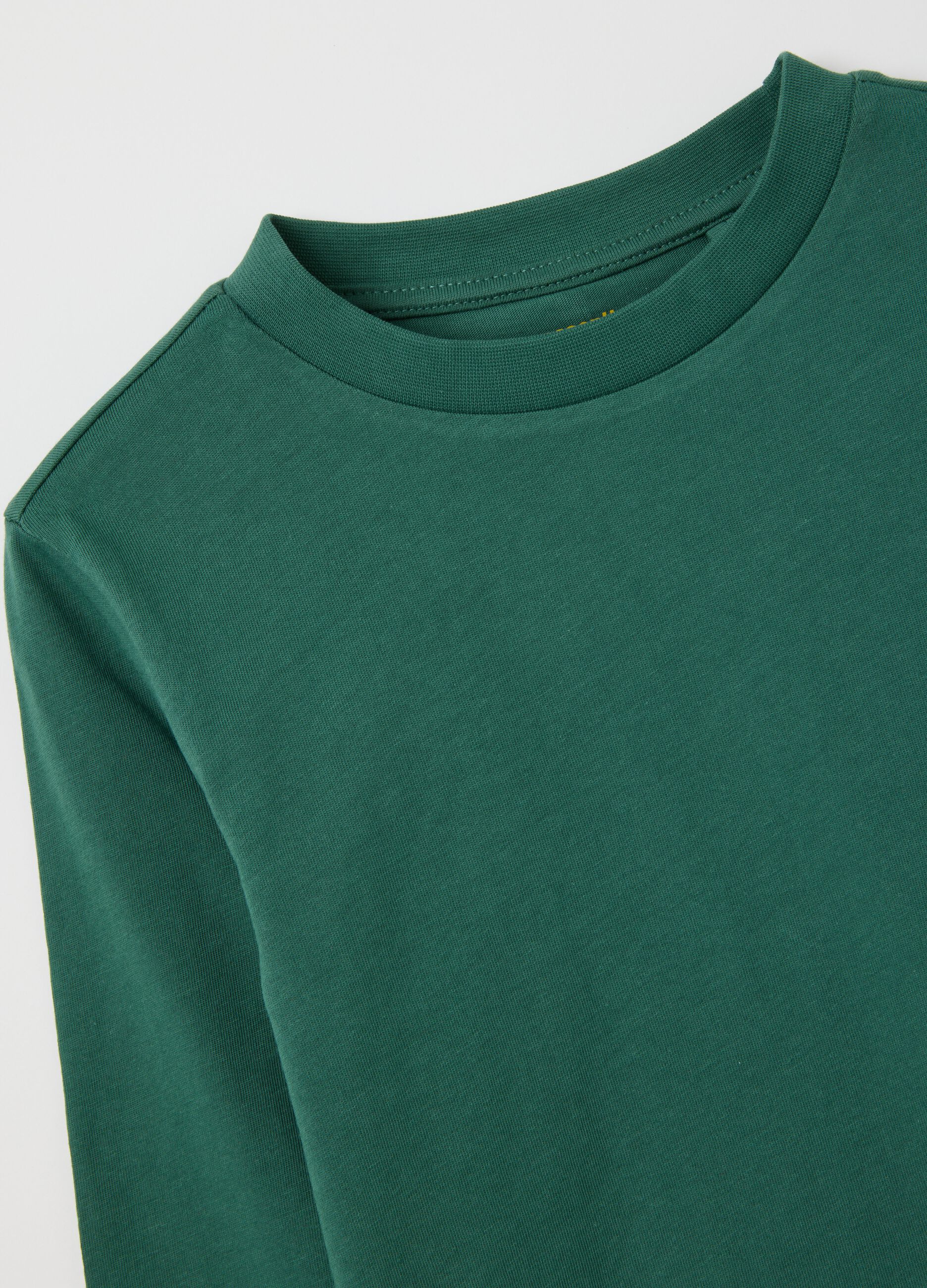 Children's T-shirt in pure green cotton regular fit