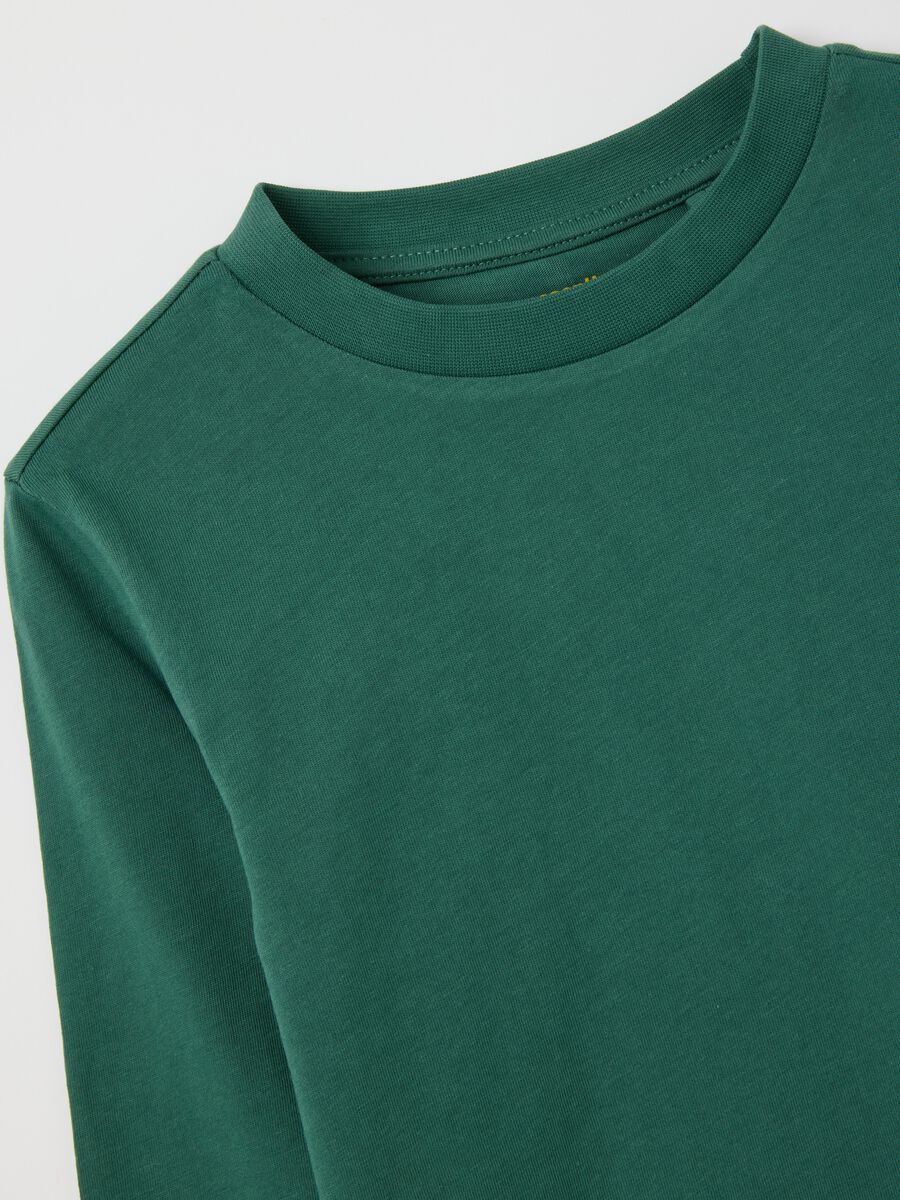 Children's T-shirt in pure green cotton regular fit_3