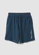 Blue pure cotton Bermuda shorts with elasticated waist_4