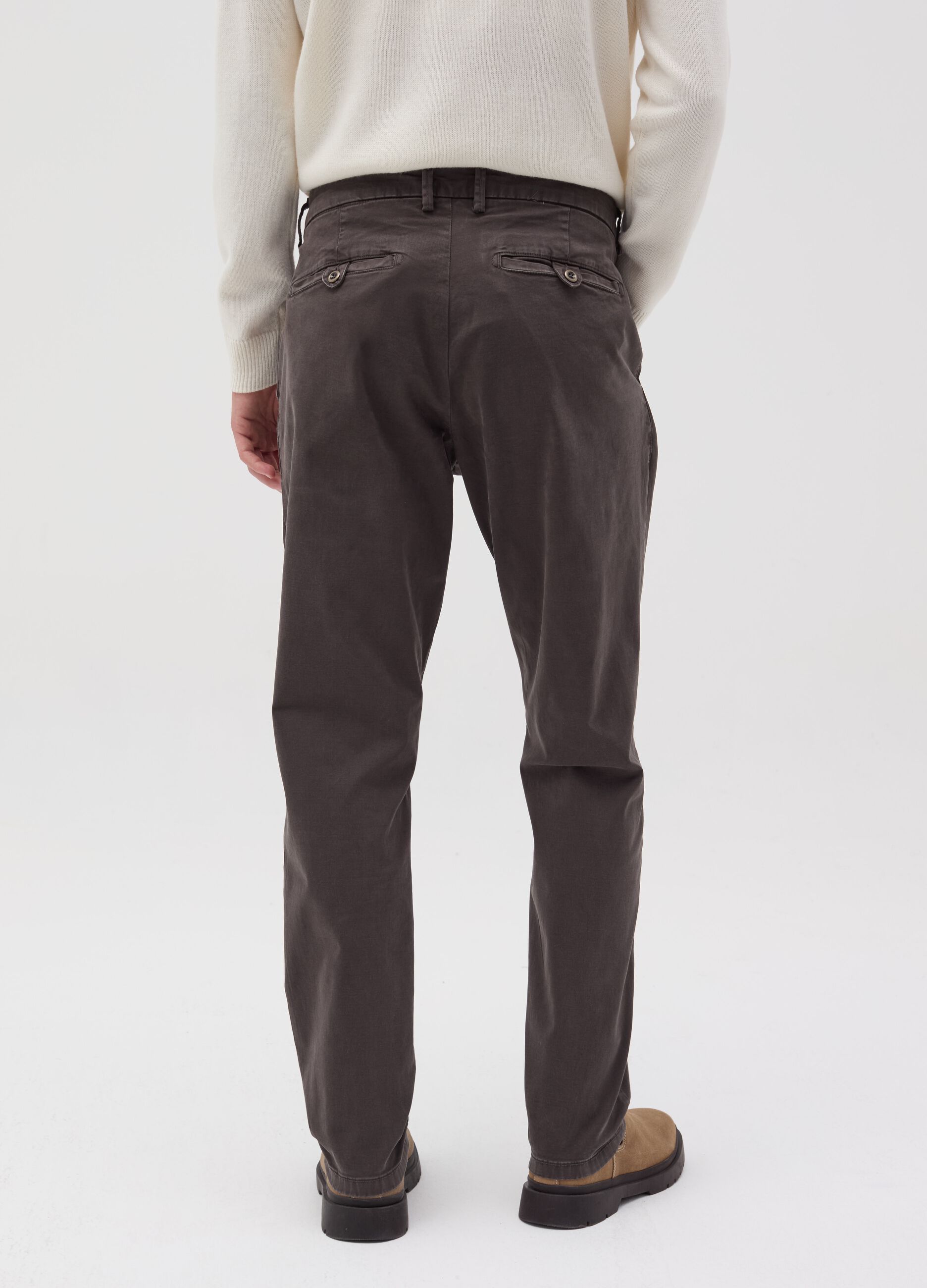 Slim-fit, stretch cotton chinos