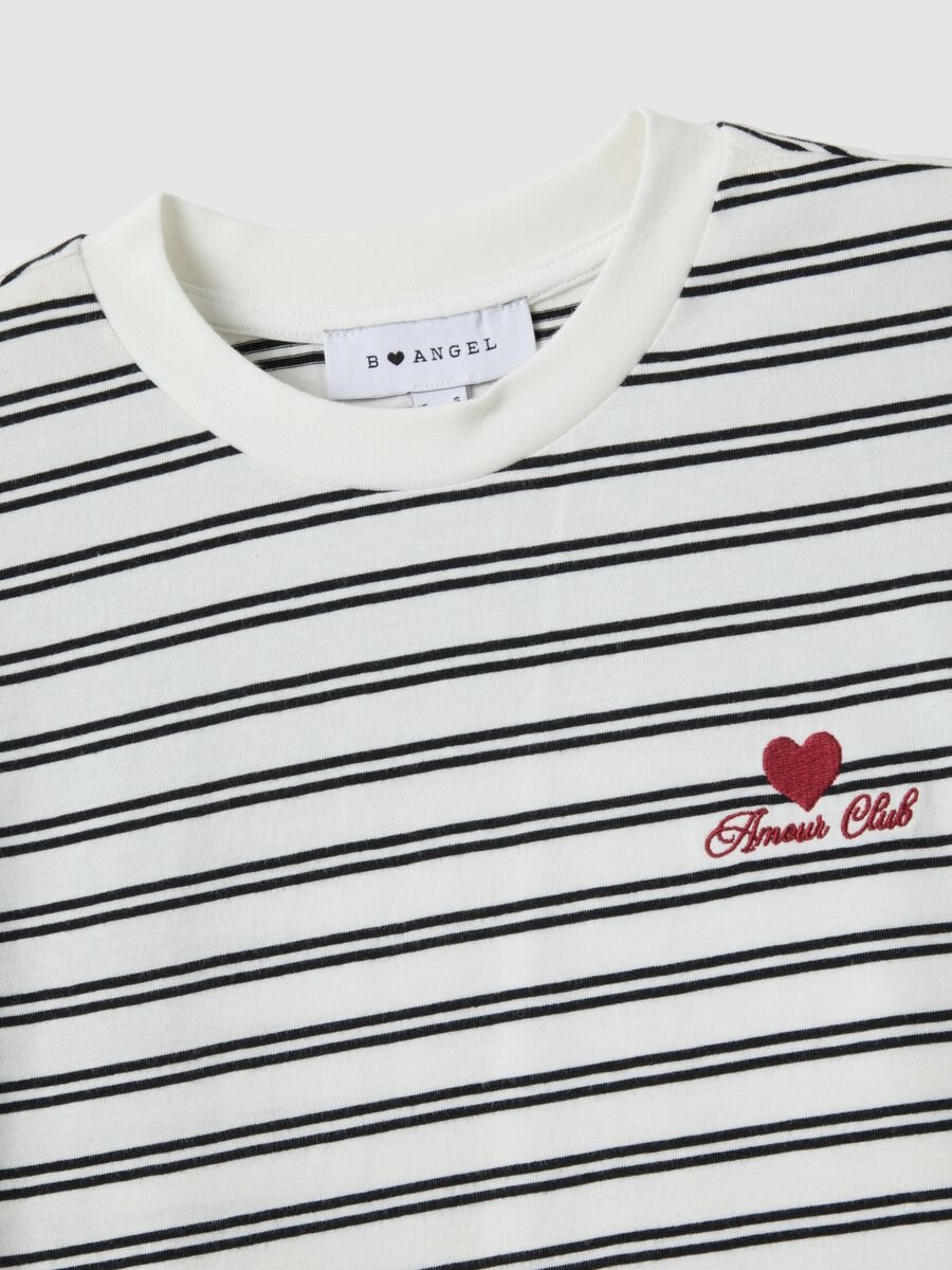 Multicolour striped pure cotton t-shirt regular fit_5