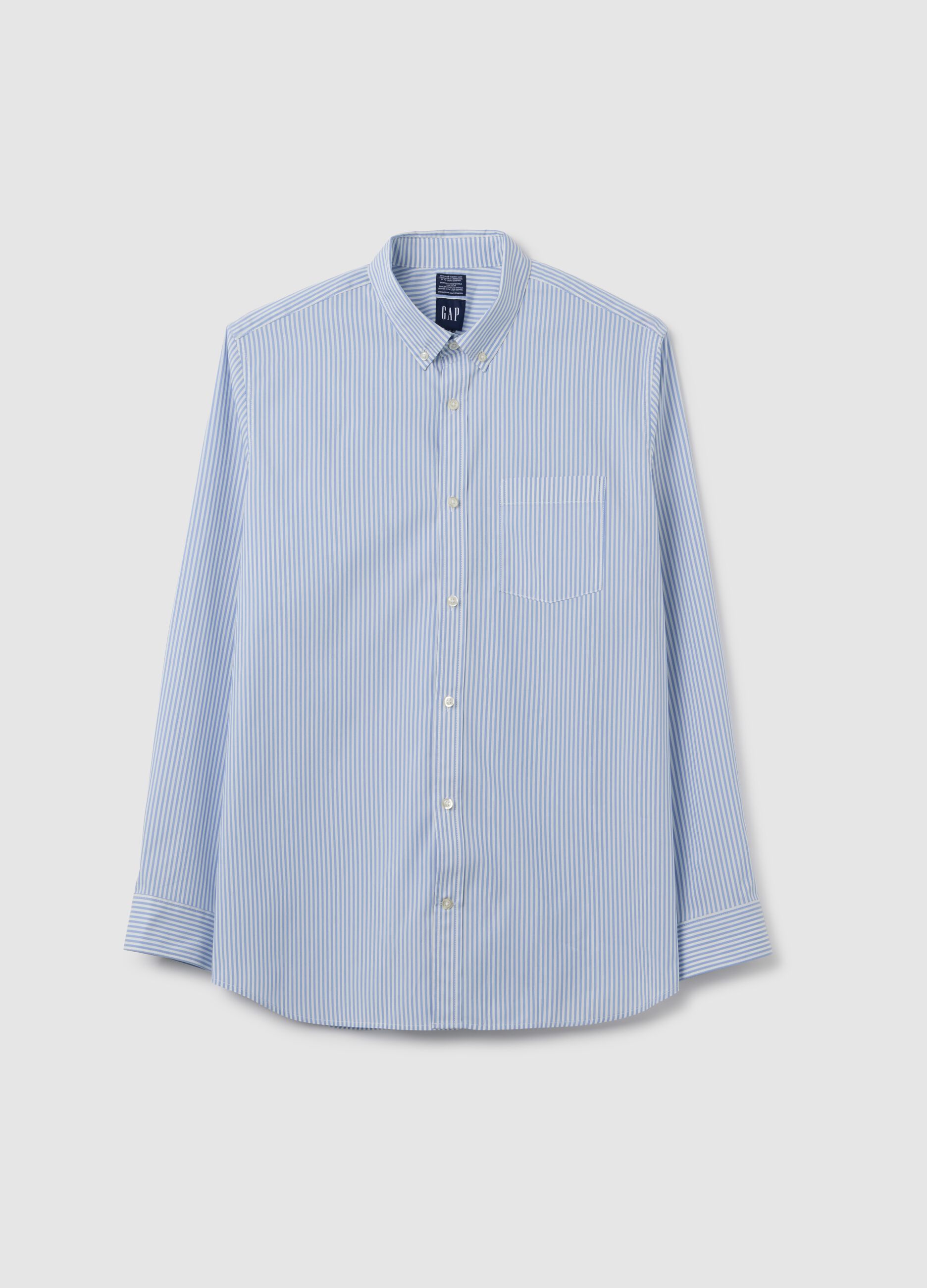 Regular-fit shirt in striped Coolmax® poplin