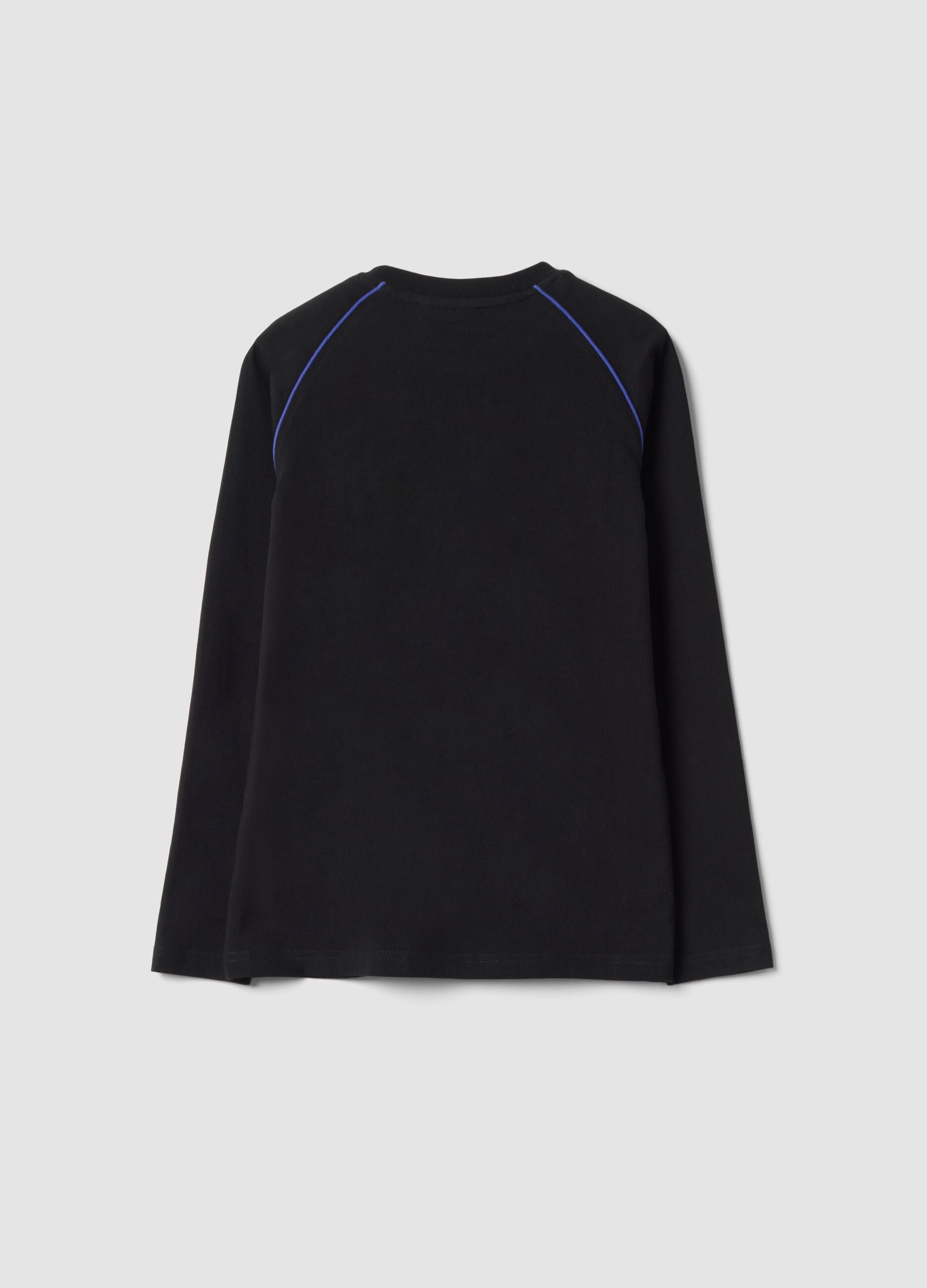 Black pure cotton PlayStation-themed T-shirt, relaxed fit