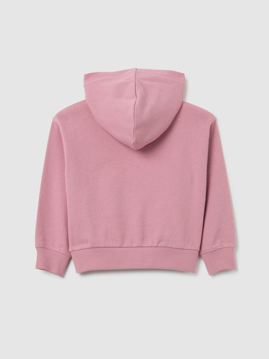 Pink pure cotton regular fit girls' sweatshirt_1