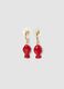 Red resin fish pendant earrings_1