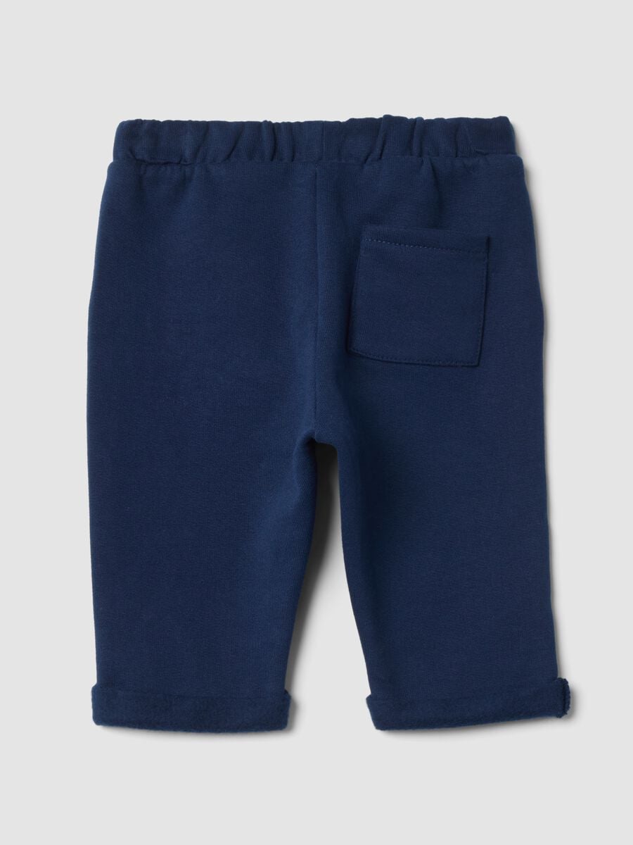 Pantaloni blu in puro cotone organico_1