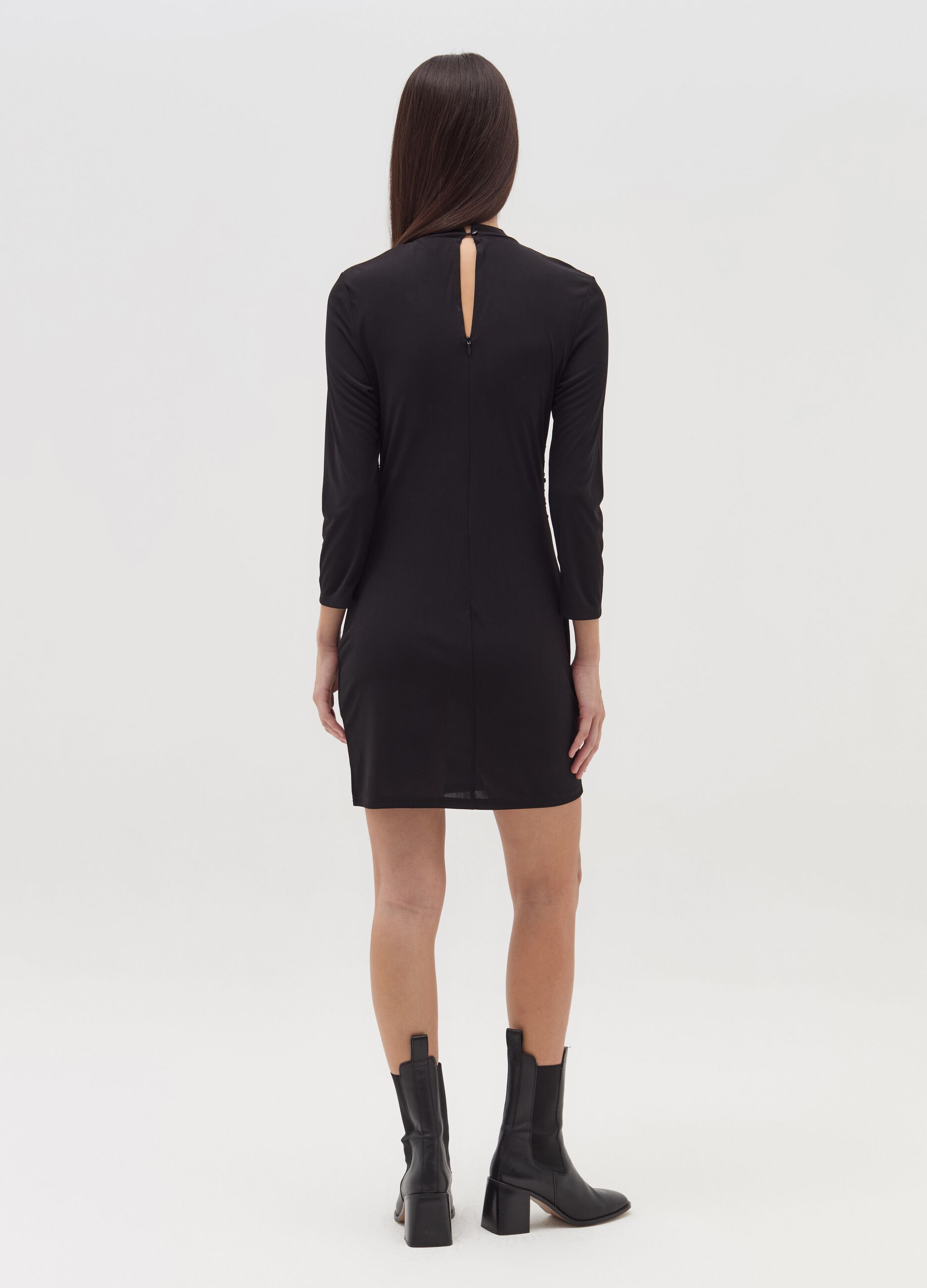 Vestito corto con arricciatura Nero da Donna OVS