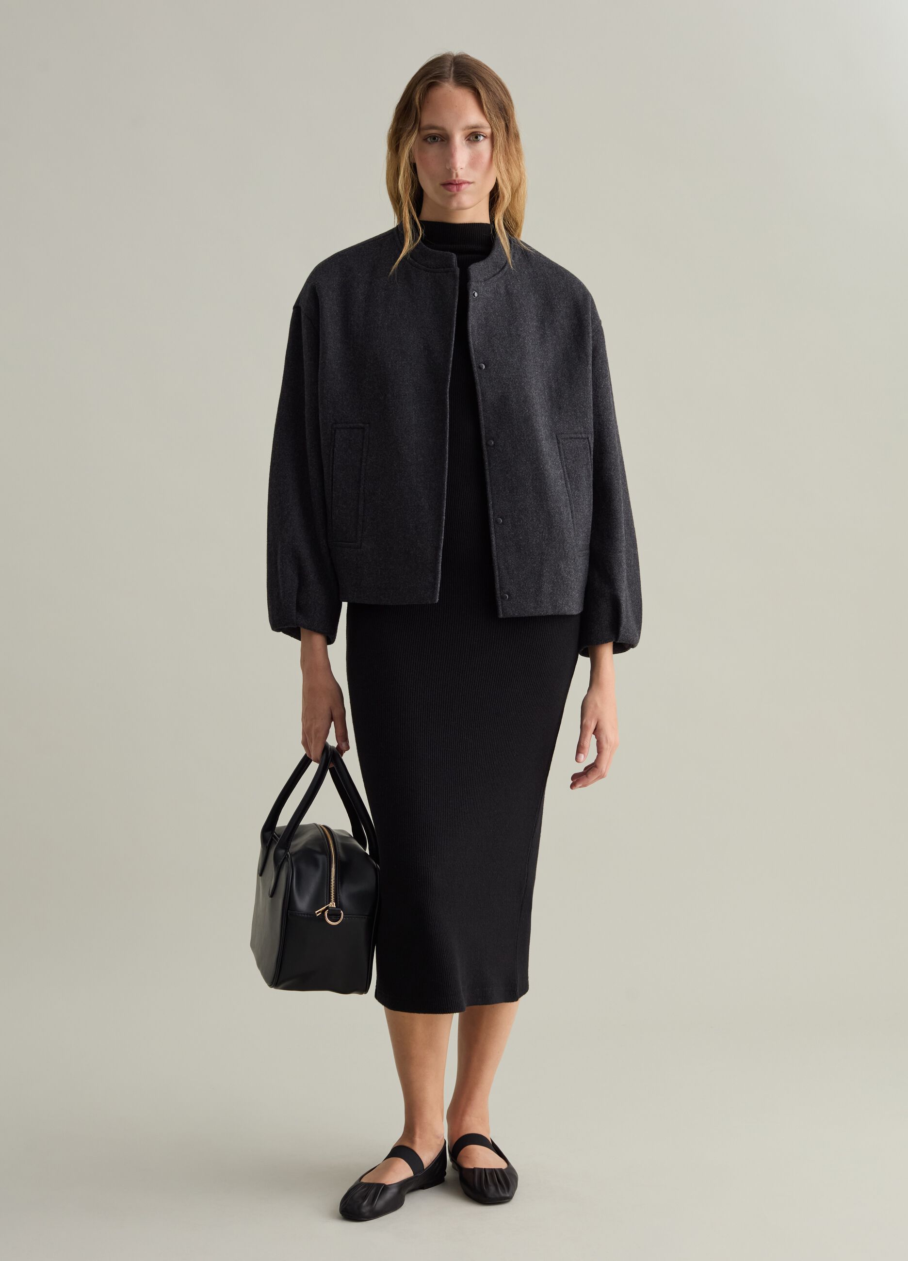 Contemporary bomber jacket in cloth