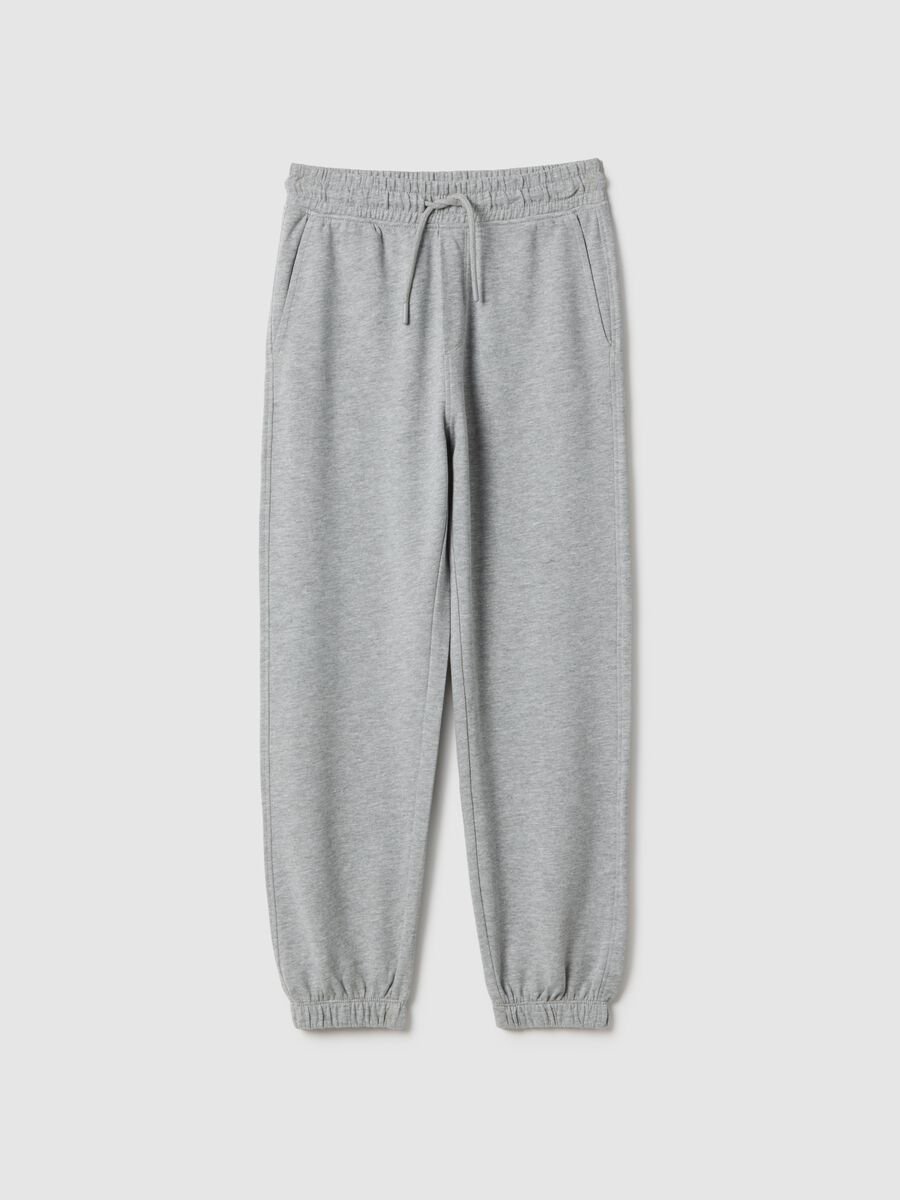 Boys' Regular Fit Grey Cotton and Viscose Blend Jogger Trousers_0
