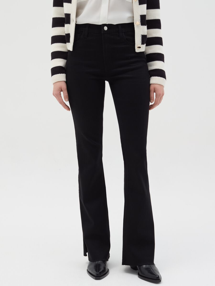 Flare-fit bootcut jeans with slits_1