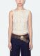 White asymmetric one-shoulder slim-fit polka-dot stretch viscose top_3