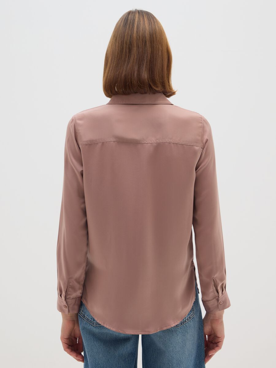 Pink satin shirt regular fit_2