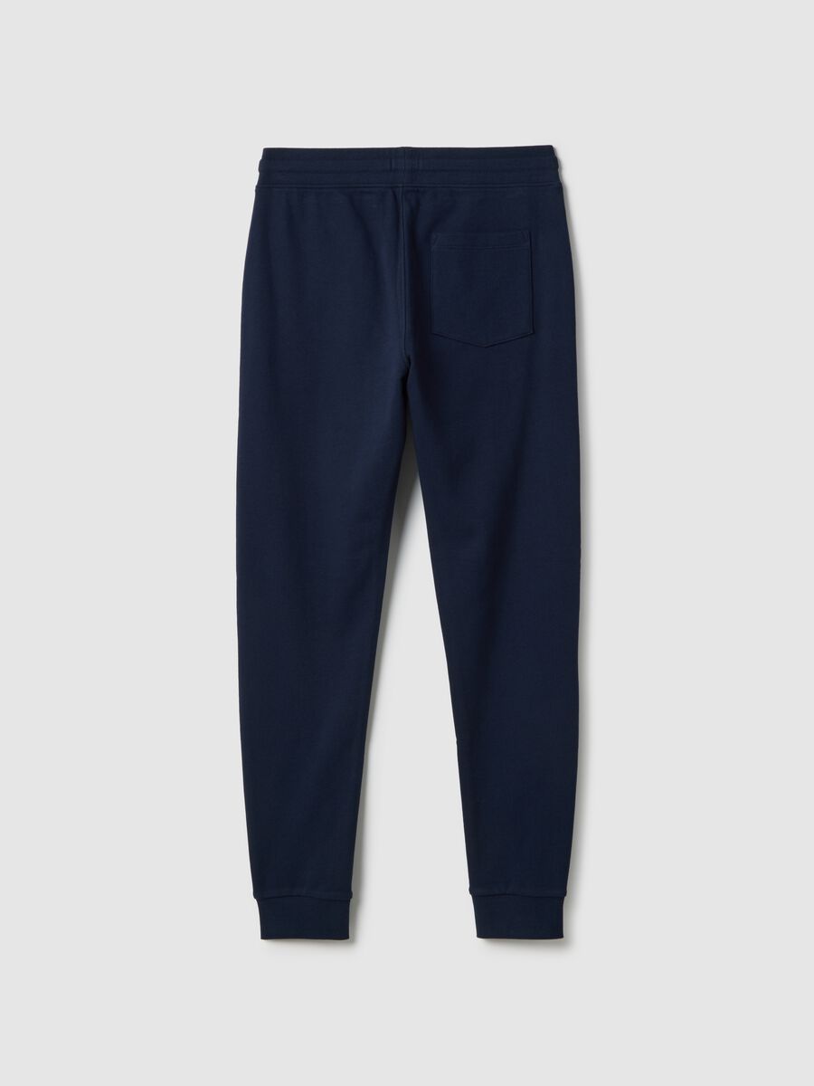 Jogger in puro cotone blu da ragazzo regular fit_4