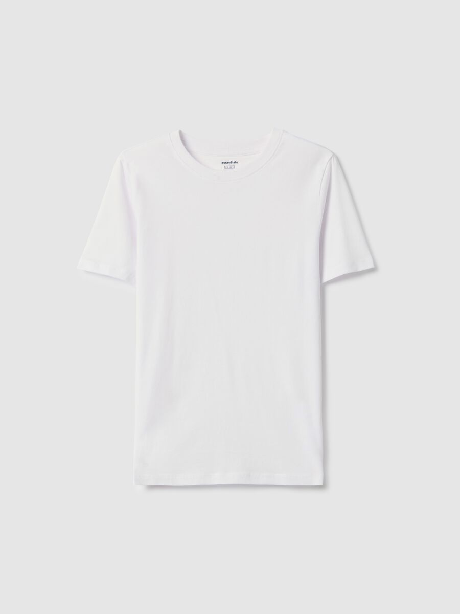 White pure cotton regular fit T-shirt_4