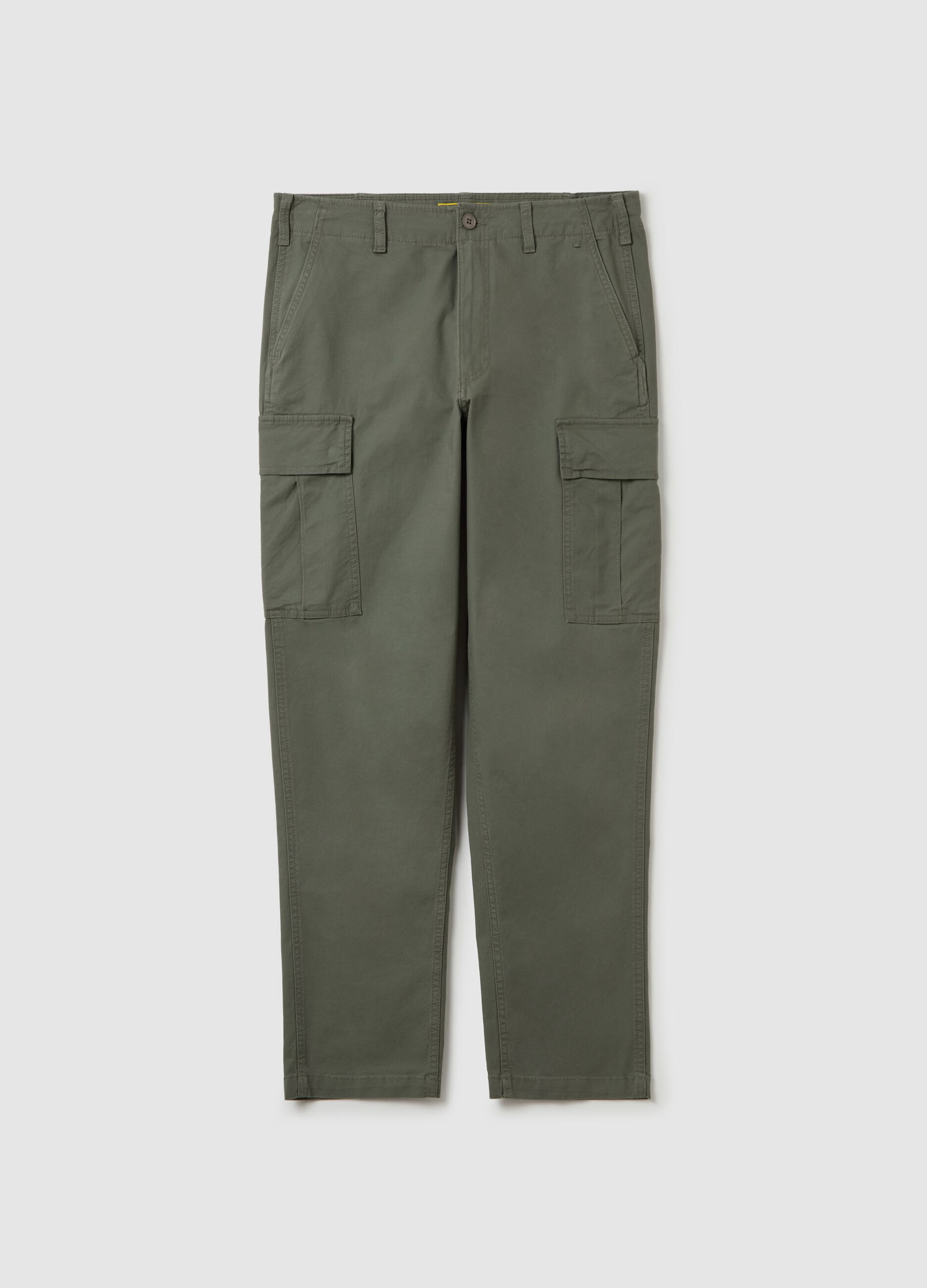 Cargo trousers with internal drawstring