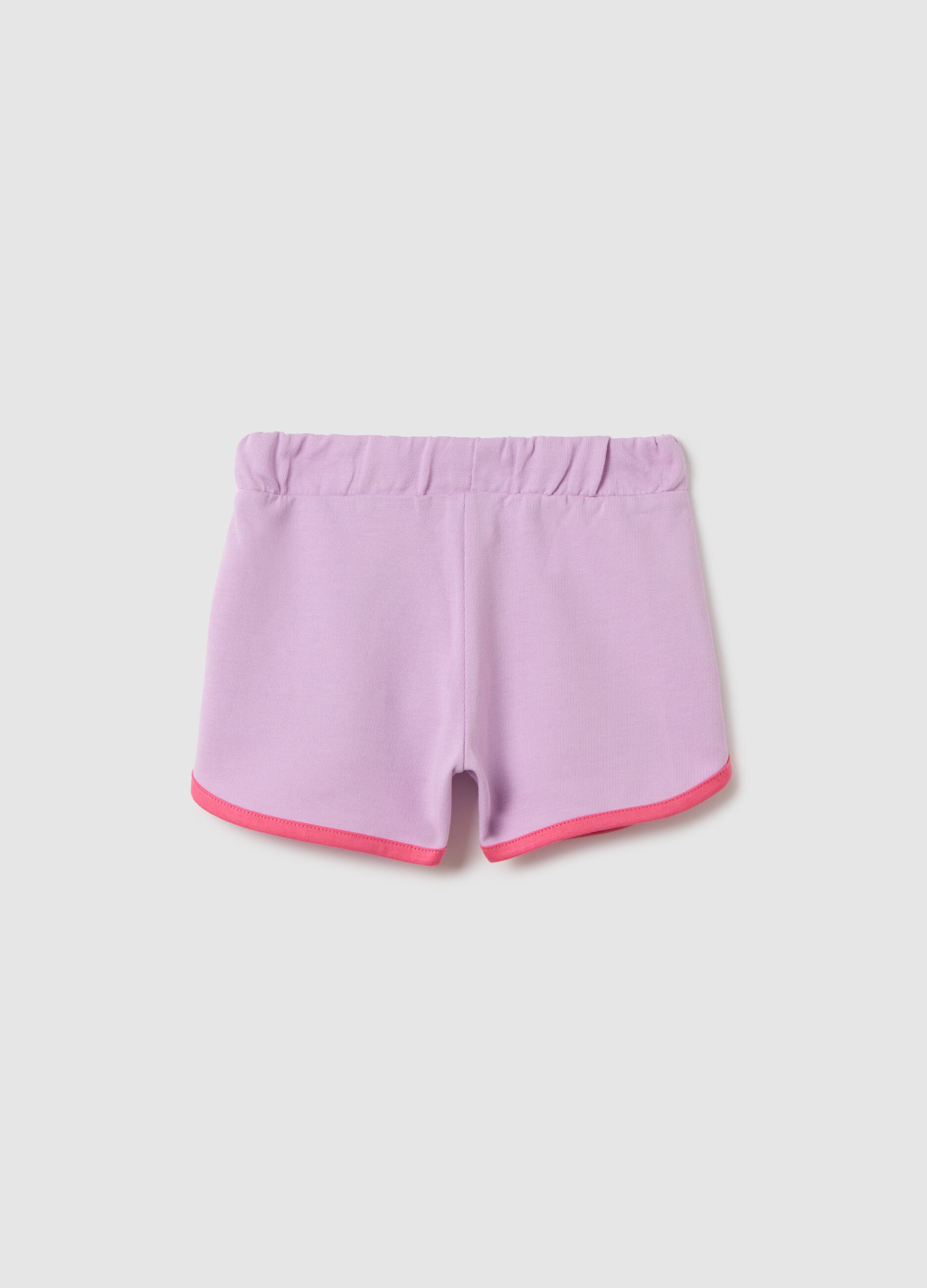 Shorts da bambina in puro cotone multicolor regular fit con vita elasticizzata