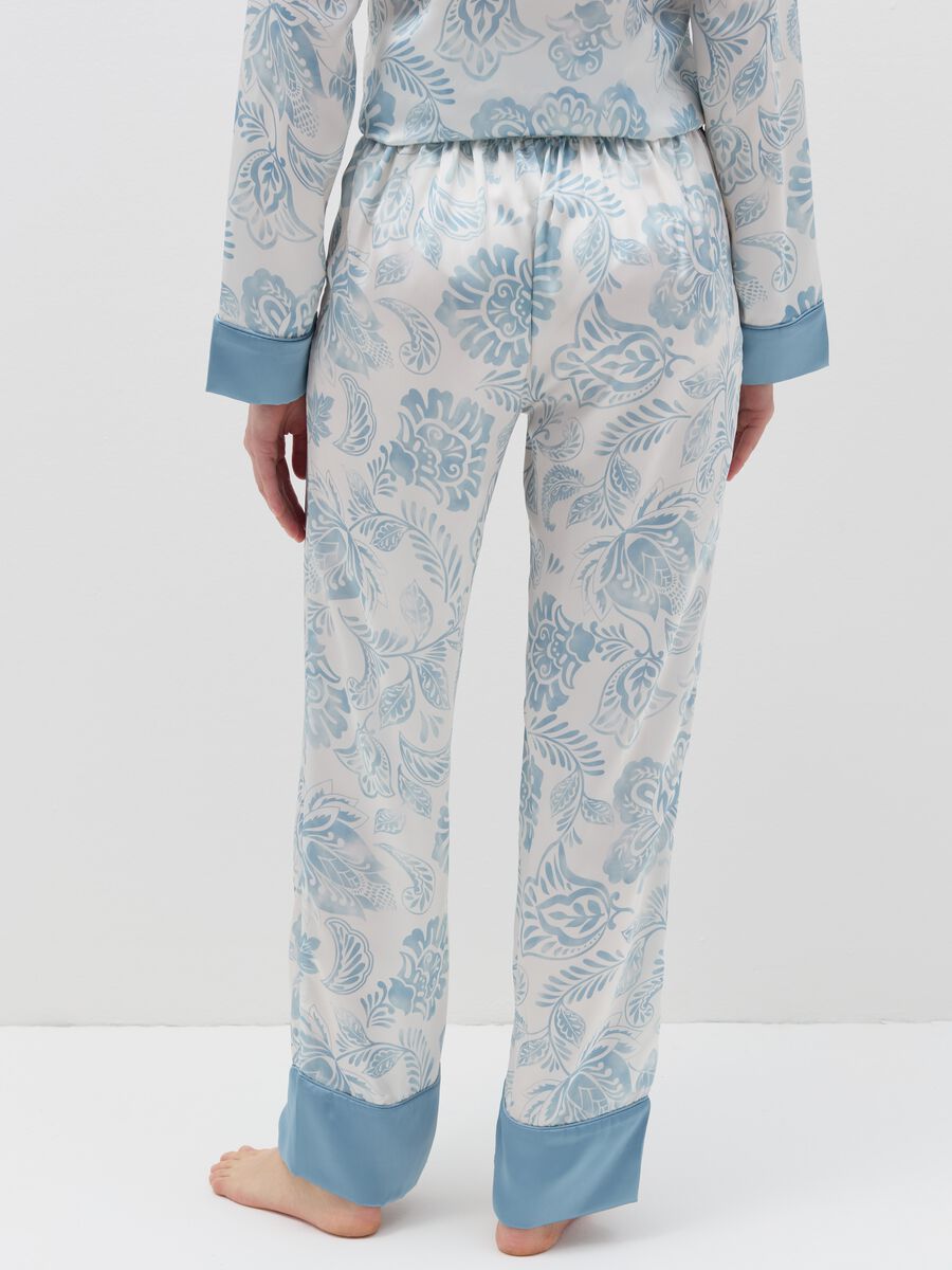 Pyjama trousers in floral satin_3