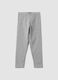 Leggings skinny grigi in cotone organico elasticizzato con fiocchi per bambina_0
