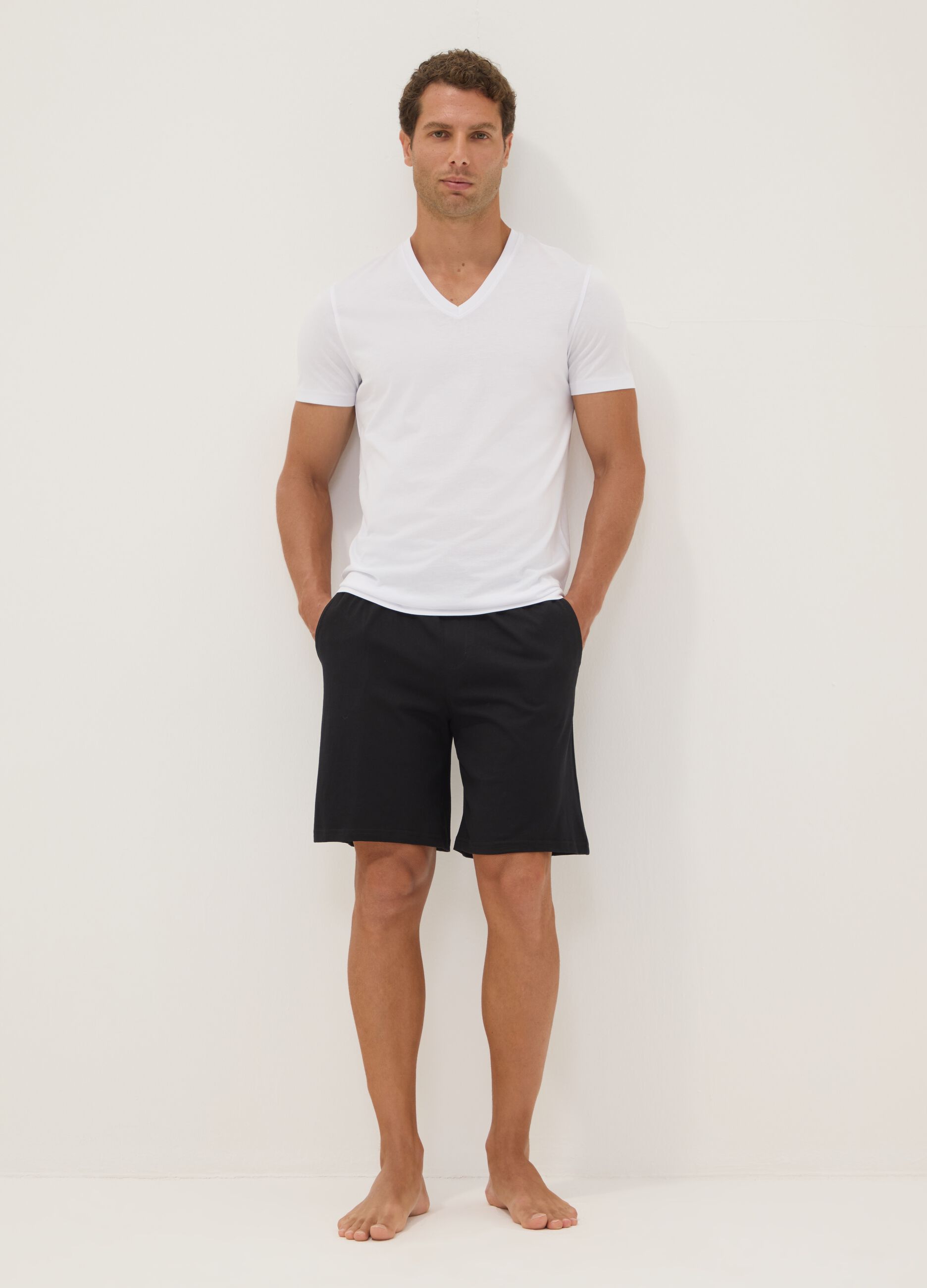 Black organic cotton pyjama shorts