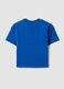 Blue short-sleeve stretch cotton T-shirt_1