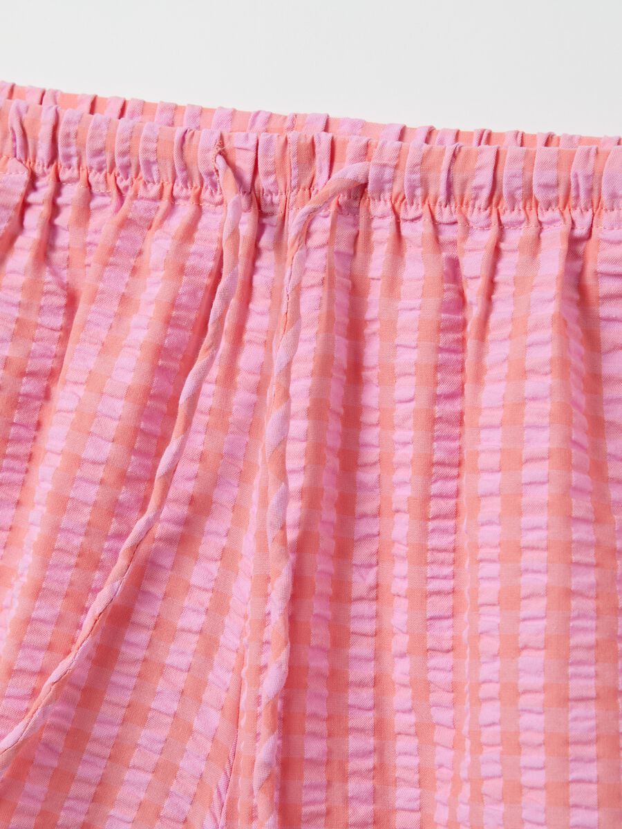 Pink shorts in check cotton_5