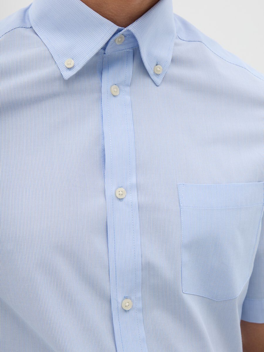 Men's Light Blue Cotton Blend Shirt Regular Fit_1
