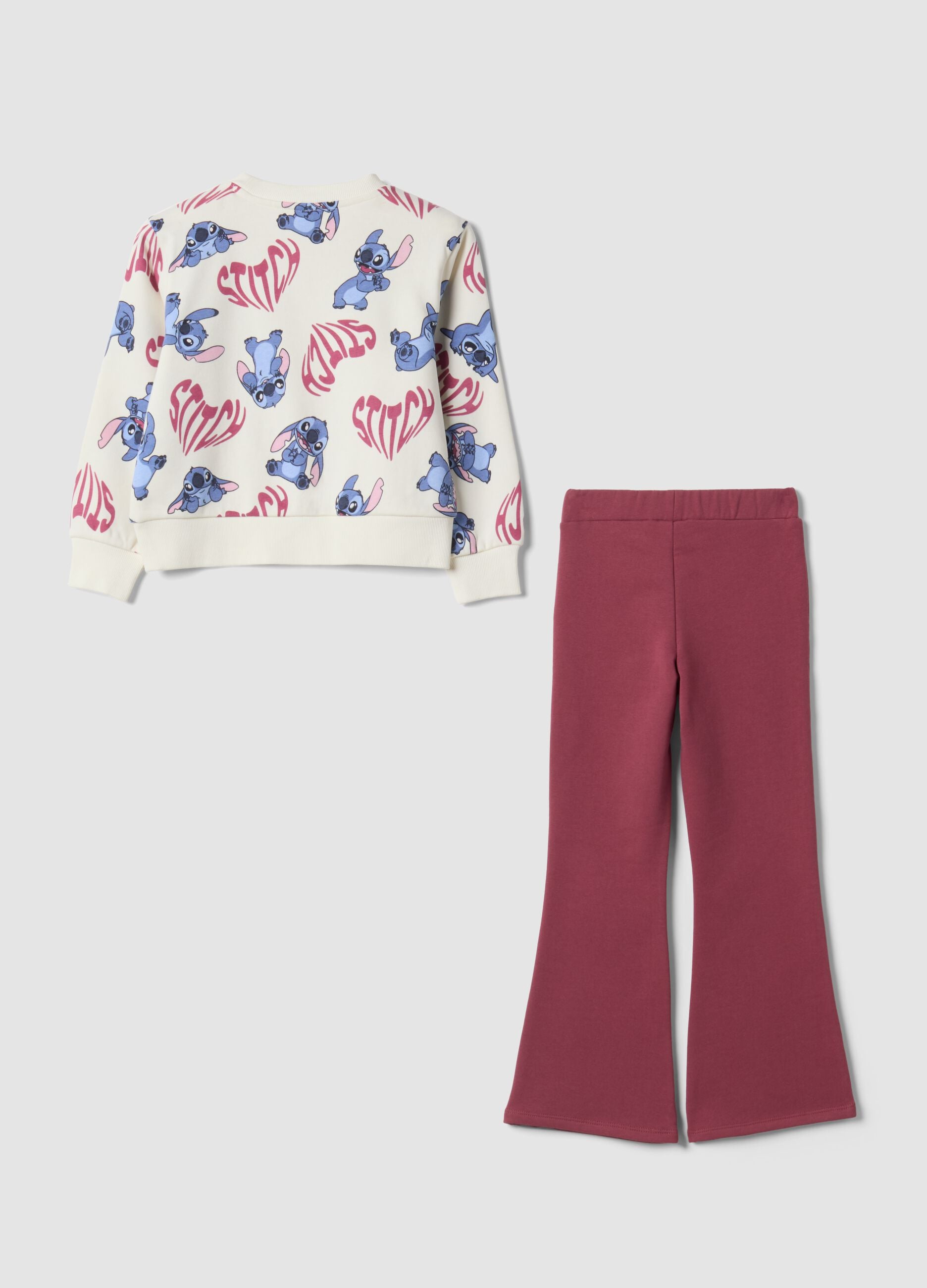 White and red cotton-blend Lilo & Stitch tracksuit