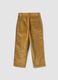 Pantaloni chino gialli in cotone elasticizzato a coste regular fit_1