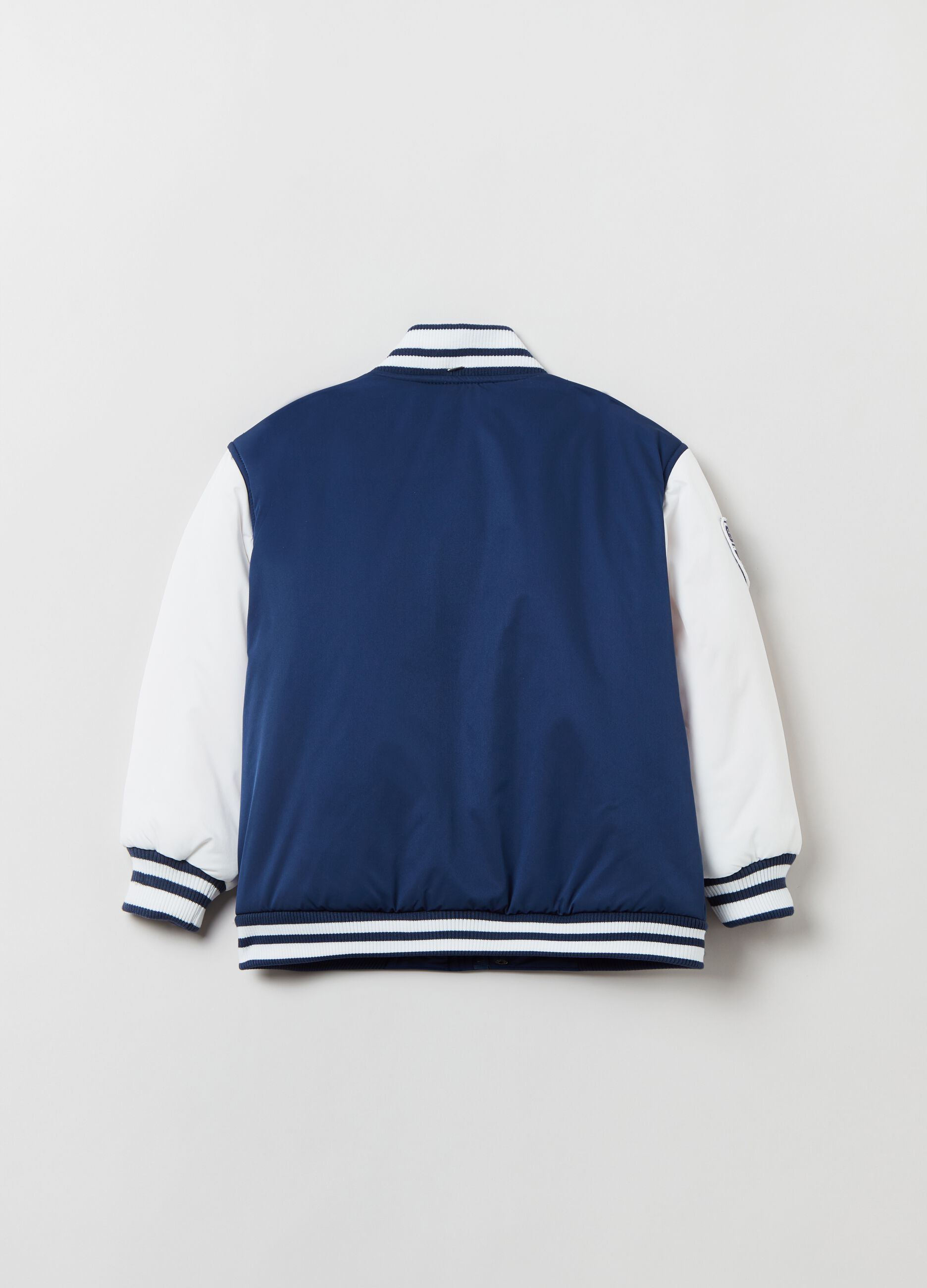 Giacca varsity imbottita con patch lettering_1