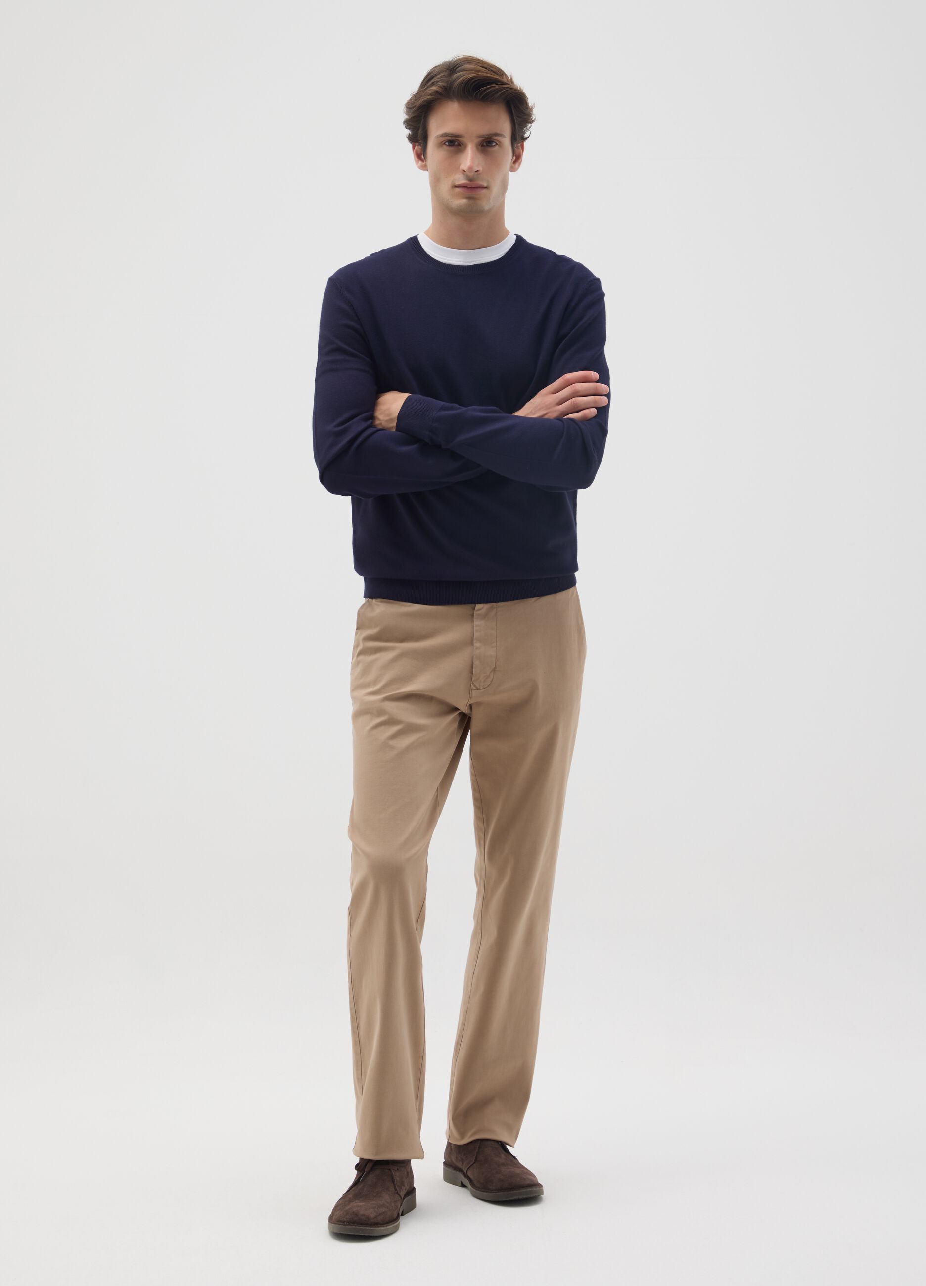 Blue viscose blend jumper regular fit